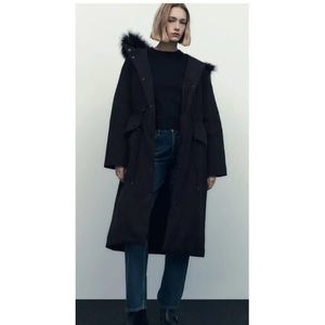 Zara Black Oversized Puffer Jacket